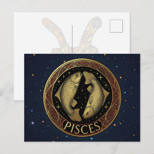 Fiskarnas Zodiakussymbol Vykort