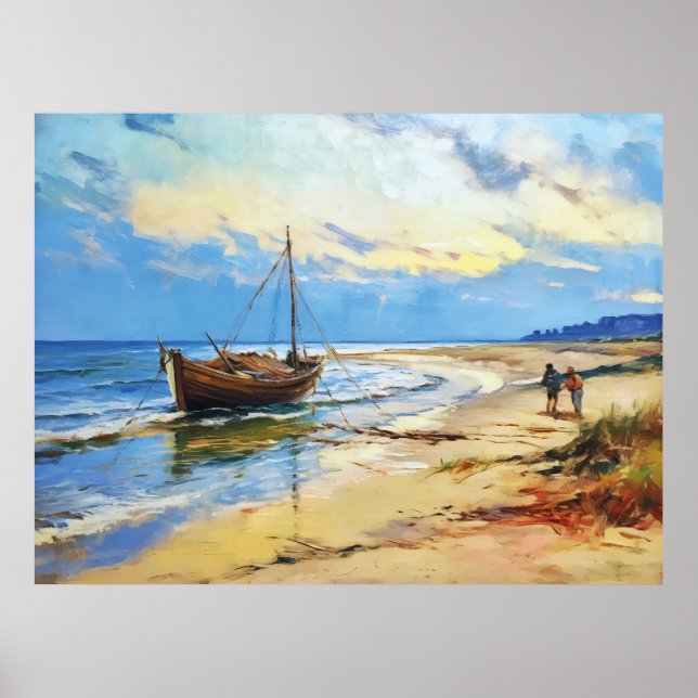 Fiskarscen på Östersjöns strand med Fi Poster (Framsidan)