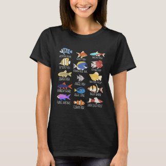 Fiskarter av sötvattensfiskare t shirt