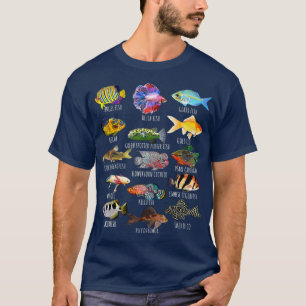 Fiskarter Biologiska typer av vattenbruk T Shirt