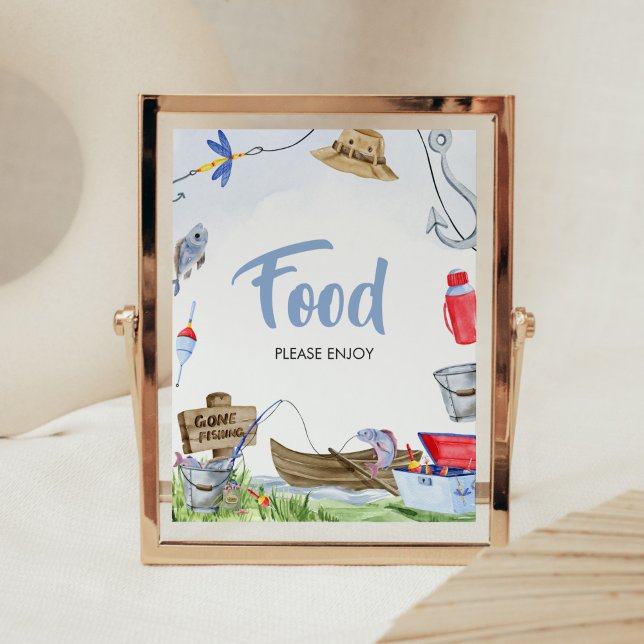 Fiskbabyskor Poster (Little Fisherman Baby Shower Food SIgn)
