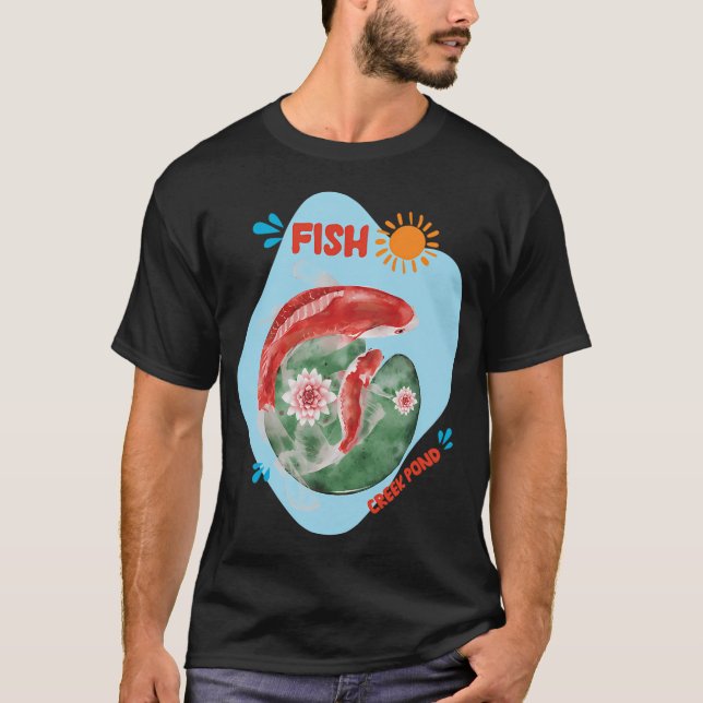 Fiskbäck damm (Koi) T Shirt (Framsida)