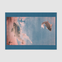 FISKBANHOPPNING I VATTENsilkespapperpapper