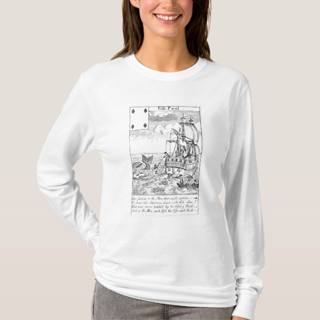 Fiskbassäng som leker kortet t-shirt (Framsida)