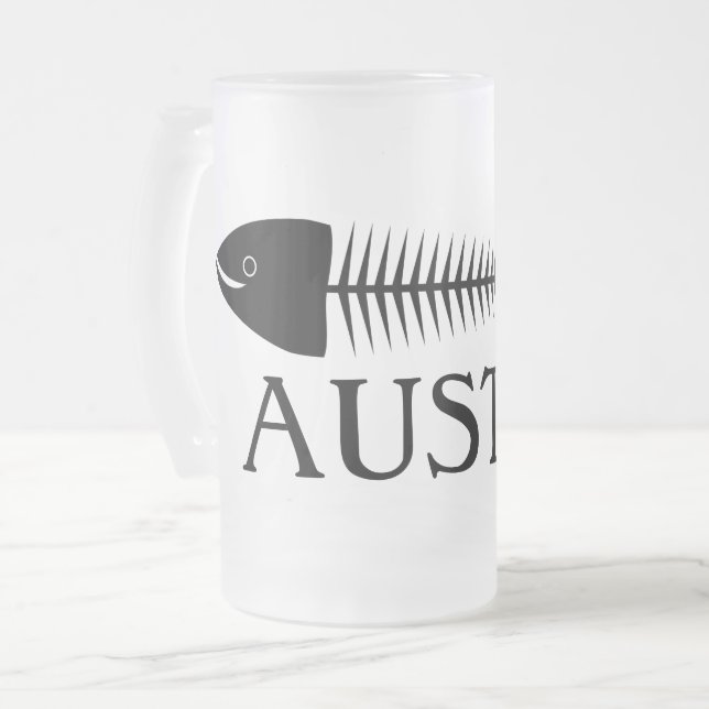 Fiskben, fryst glasöl mugg (Framsida vänster)