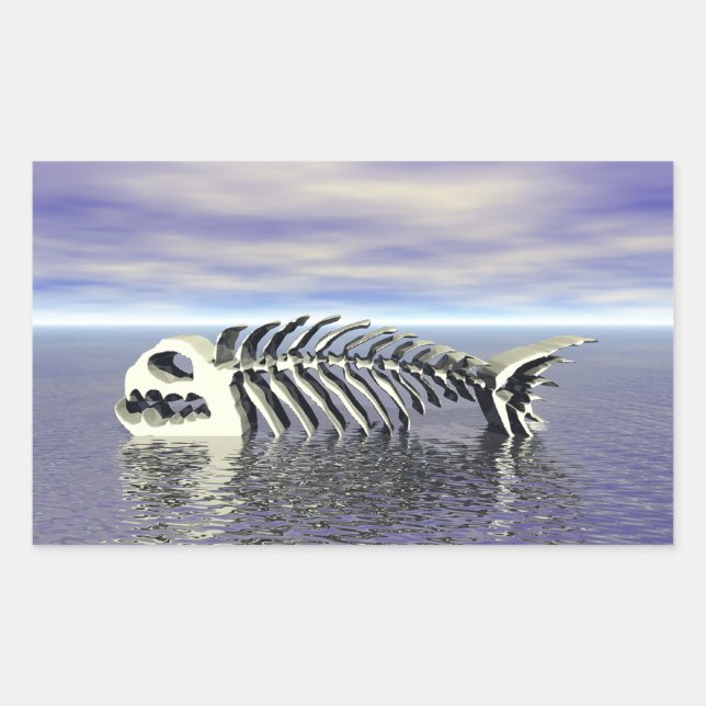 Fiskben Rektangulärt Klistermärke (Framsida)