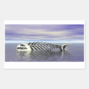 Fiskben Rektangulärt Klistermärke