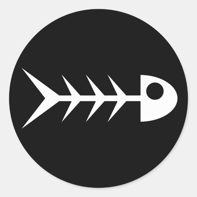 Fiskben Runt Klistermärke (Framsida)