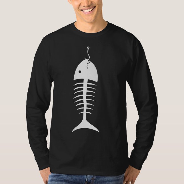 Fiskbenet längs Krok T Shirt (Framsida)