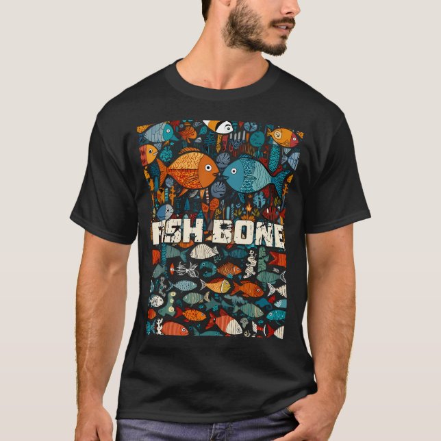Fiskbens konstnärliga collage ver 2 t shirt (Framsida)
