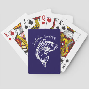 Fiskblåfiskad på sommarblått casinokort