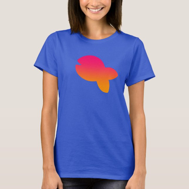 Fiskblått Logotyp T Shirt (Framsida)