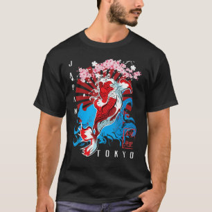 Fiskdesign för asiatiska Stil Yin Yang Koi T Shirt