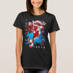 Fiskdesign för asiatiska Stil Yin Yang Koi T Shirt