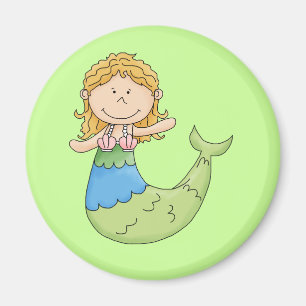 Fiskdesign för Cute Blond Sjöjungfru Girl Magnet
