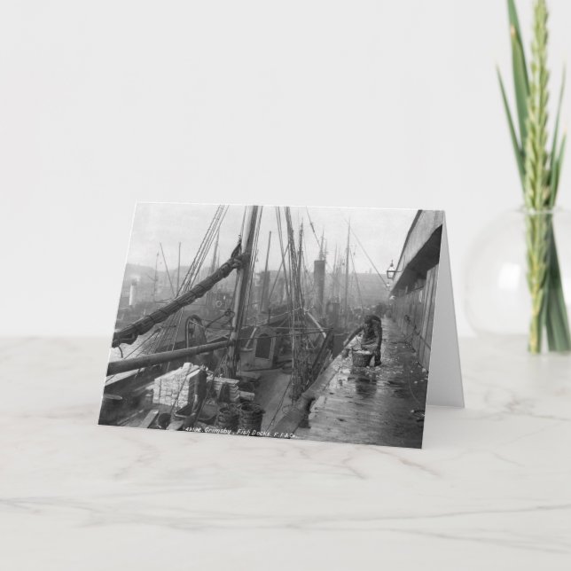 Fiskdockor, Grimsby, tidigt 1900-talet Kort (Framsida)