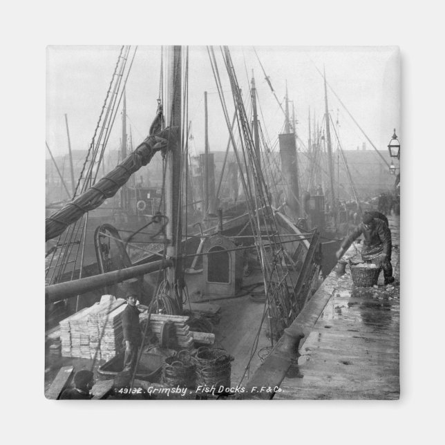Fiskdockor, Grimsby, tidigt 1900-talet Magnet (Framsidan)