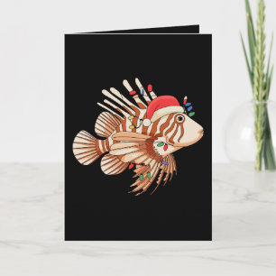Fiskdrake Santa Hatt Julbelysning Fult Jul Kort