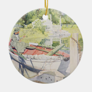 Fiske 1909 julgransprydnad keramik