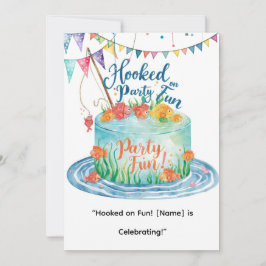 Fiske 1:a födelsedag efter Lilla Anglers Party Inbjudningar