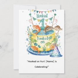 Fiske 1:a födelsedag efter Lilla Anglers Party Inbjudningar