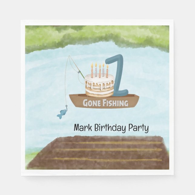 Fiske 1:a födelsedag pappersservett (Framsidan)