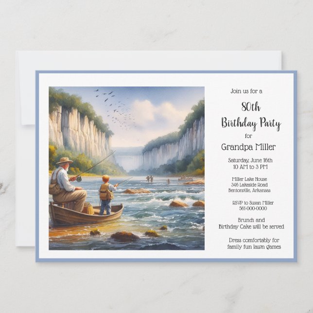 Fiske 50-årsdag  inbjudningar (Framsida)