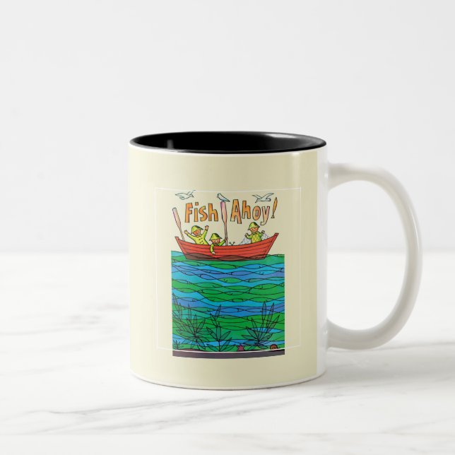 Fiske Ahoy! Två-Tonad Mugg (Höger)