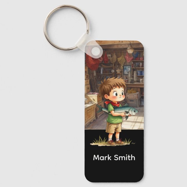 Fiske-älskare-bagagemärke Nyckelring (Framsida)