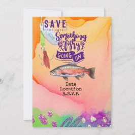 Fiske älskare födelsedag med fiskets vattenfärg Kr Inbjudningar