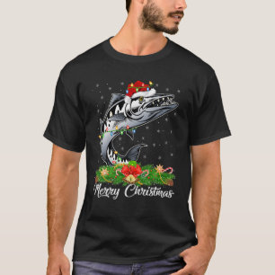 Fiske Älskare Matching Santa Hat Barracuda Fish Ch T Shirt