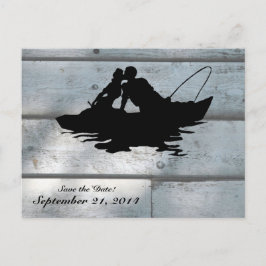 Fiske Älskare Wood Save the Date Meddelande Vykort