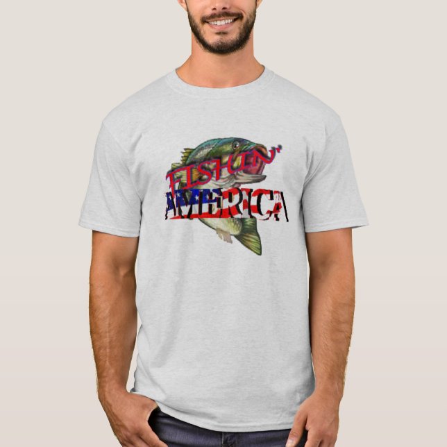 Fiske Amerika Tee Shirt (Framsida)