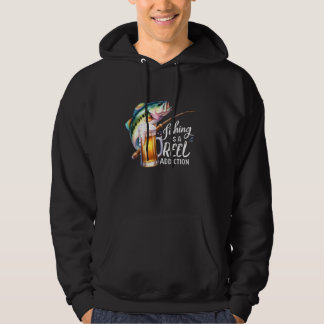 Fiske är en reell tillsatsförmåga x öl x Bass Fish Hoodie