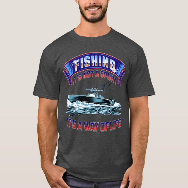 Fiske är inte en sport retro t shirt (Framsida)