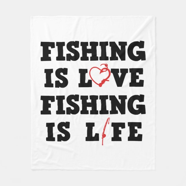 Fiske är Kärlek fiske är liv Fleecefilt (Framsidan)