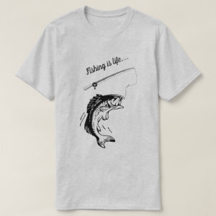 Fiske är Life Fish Rod Rel Line Krok T Shirt