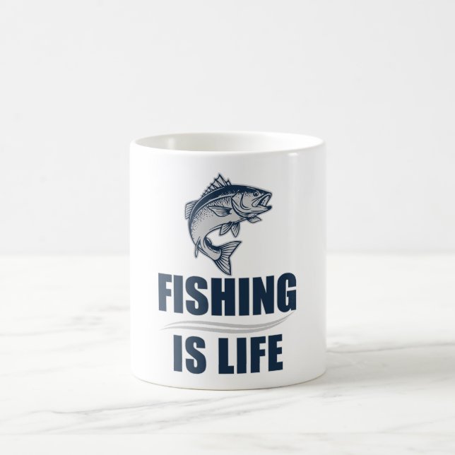 Fiske är liv kaffemugg (Center)