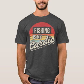 Fiske är min Cardio Vintage Retro Fisherman Fishi T Shirt