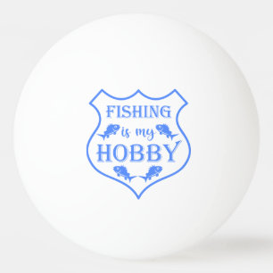 Fiske är min hobby sköld citat på vapensköld  pingisboll