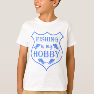 Fiske är min hobbysköld-citat på vapensköld T-Shir T Shirt
