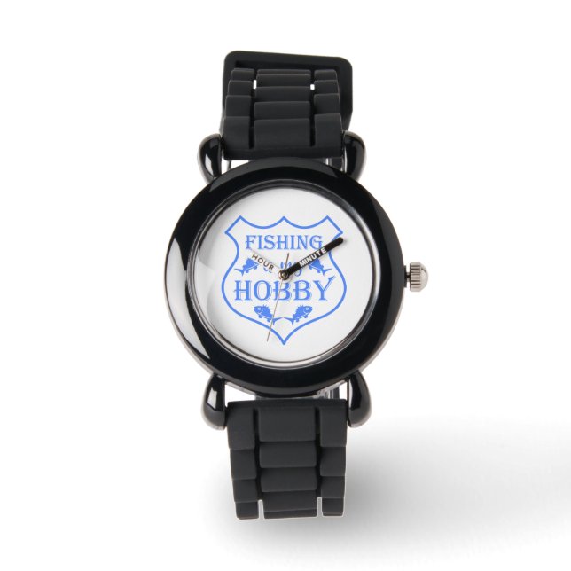 Fiske är min hobbysköld på vapensköld armbandsur (Framsida)