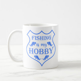 Fiske är min hobbysköld på vapensköld kaffemugg