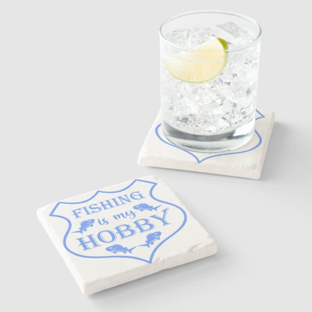 Fiske är min hobbysköld på vapensköld stenunderlägg (Sidan)