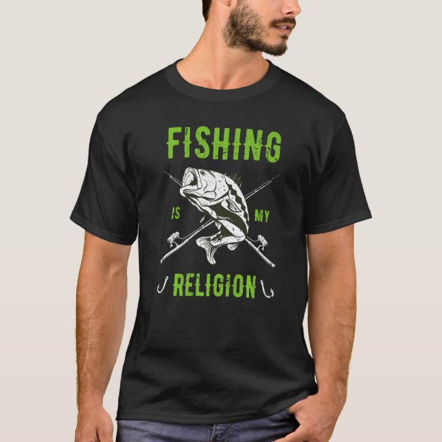 Fiske är min religion Fischer Angler T Shirt (Framsida)