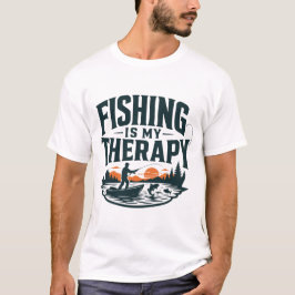 Fiske är min terapi Fiskedesign T Shirt