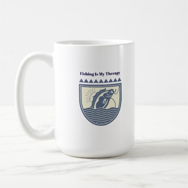 Fiske är min terapi kaffemugg (Vänster)