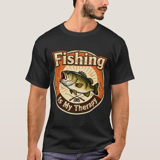Fiske är min terapi t shirt (Framsida)