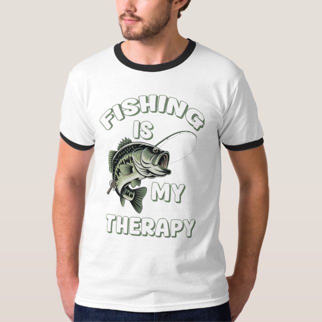 Fiske är min terapi t shirt (Framsida)