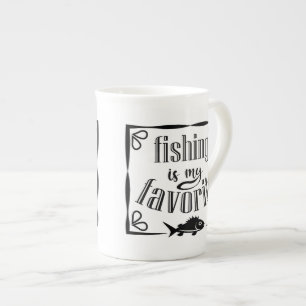Fiske är mitt favoritcitat benporslin mugg